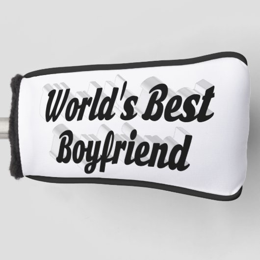 Zwart Boyvriend-script Golfheadcover (Voorkant)