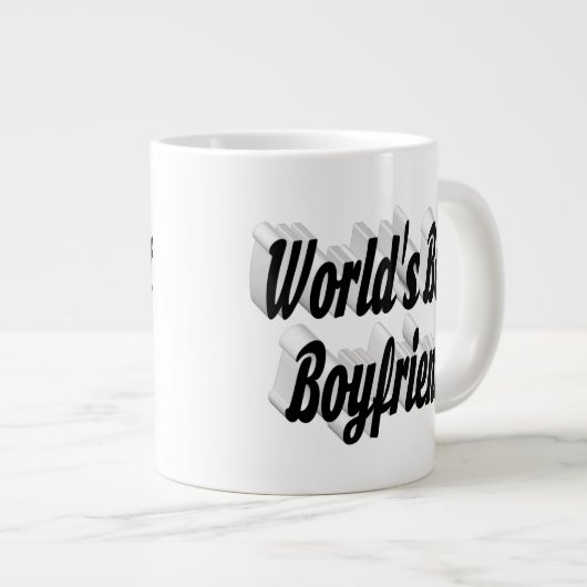 Zwart Boyvriend-script Grote Koffiekop (Voorkant rechts)