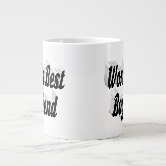 Zwart Boyvriend-script Grote Koffiekop (Voorkant)