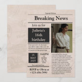 Zwart  Breaking News formele klassieker Kaart (Voorkant / Achterkant)