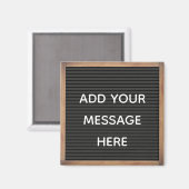 Zwart briefbord in Lijst Custom Message Magnet (Voorkant / Achterkant)