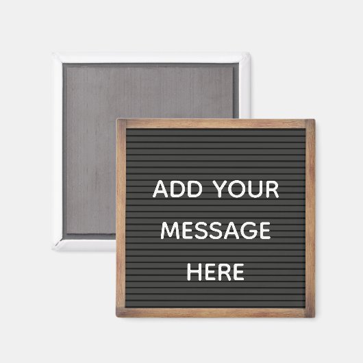 Zwart briefbord in Lijst Custom Message Magnet (Voorkant / Achterkant)