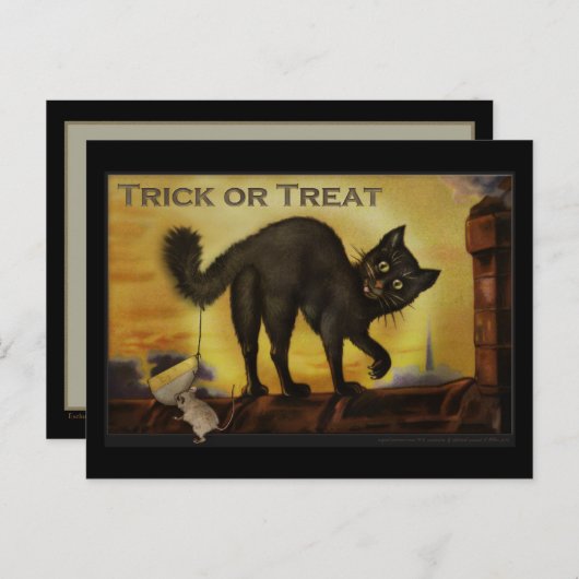  zwart Briefkaart (Voorkant / Achterkant)