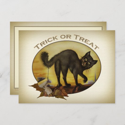 zwart Briefkaart (Voorkant / Achterkant)