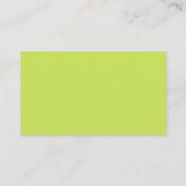 Zwart Bright Lime Green Basic Professional Visitekaartje (Achterkant)