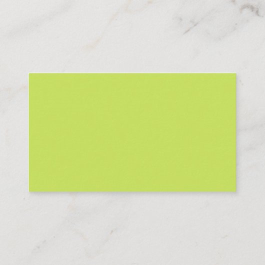 Zwart Bright Lime Green Basic Professional Visitekaartje (Achterkant)