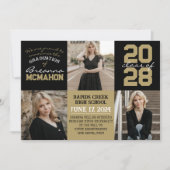 Zwart & Brons 4 Foto Afstuderen Aankondiging (Voorkant)