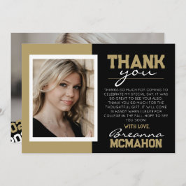 Zwart & Brons Afstuderen 2 foto dank u kaart