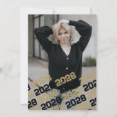 Zwart & Brons Afstuderen 2 foto dank u kaart (Achterkant)