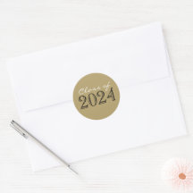 Zwart & Brons Afstuderen Envelope Seal Stickers