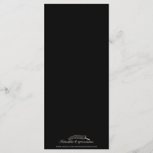 Zwart Brons Art Deco Tower Bruiloft Menu (Achterkant)