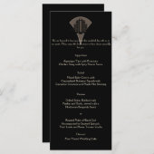 Zwart Brons Art Deco Tower Bruiloft Menu (Voorkant / Achterkant)