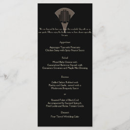 Zwart Brons Art Deco Tower Bruiloft Menu