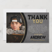 Zwart Brons Chalkboard Afstuderen Dank u Kaart (Voorkant)