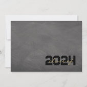 Zwart Brons Chalkboard Afstuderen Dank u Kaart (Achterkant)