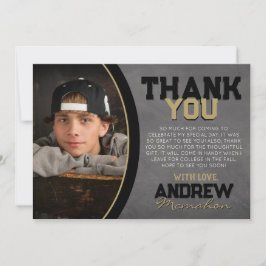 Zwart Brons Chalkboard Afstuderen Dank u Kaart