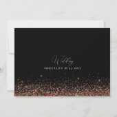 Zwart & Brons Glitter Save the Date Glam Kaart (Achterkant)