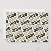 Zwart & Brons Goud 3 Foto Afstuderen Invitation Kaart (Achterkant)