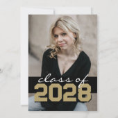 Zwart & Brons Goud Filmstrip 5 Foto Afstuderen Kaart (Achterkant)