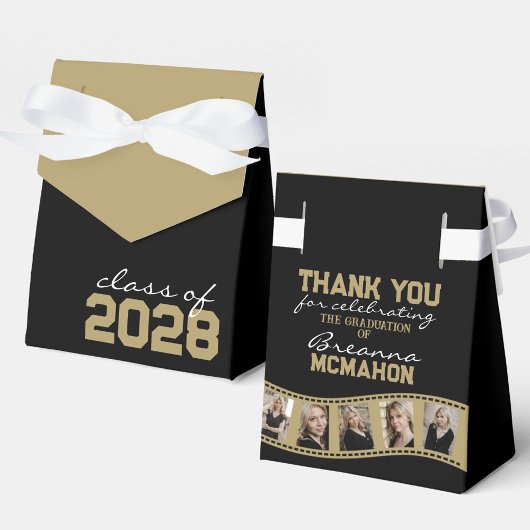 Zwart & Brons Goud Fotocollage Filmstrip Bedankdoosjes