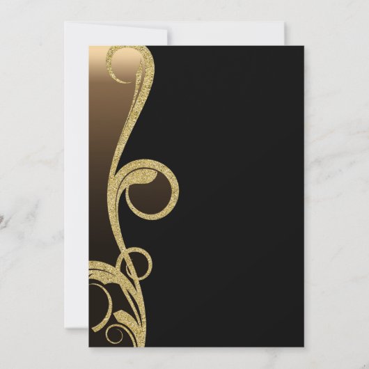 Zwart & Brons Goud Moderne Elegante Spiraal Bruilo Kaart (Achterkant)