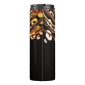 Zwart & Brons Koper Goud Luipaard Cheetah Print Thermosbeker (Achterkant)