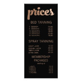 Zwart & Brons Salon Menu Prijs Lijst Kaarten (Voorkant)