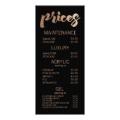 Zwart & Brons Salon Menu Prijs Lijst Kaarten