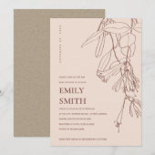 ZWART BROWN LINE DRAAIEND FLORAL BABY SHOWER KAART (Voorkant / Achterkant)