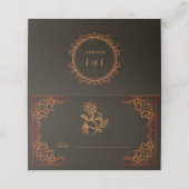  zwart bruiloft decor plaatskaartje (Buitenkant ongevouwen)