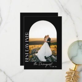 Zwart Bruiloft Foto Dank u Bedankkaart