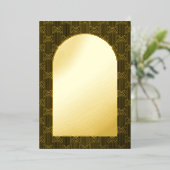 Zwart Bruiloft Geometrisch Folie Uitnodiging (Staand Voorkant)