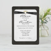 Zwart bruiloft in Gold Heart Kaart (Staand voorkant)