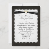 Zwart bruiloft in Gold Heart Kaart (Voorkant)