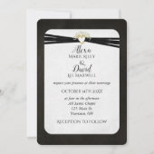 Zwart bruiloft in Gold Heart Kaart (Voorkant)