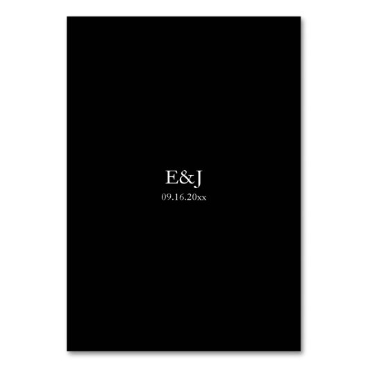 Zwart Bruiloft Menu Script Modern Minimalistisch E Kaart (Achterkant)