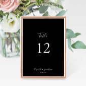 Zwart Bruiloft Menu Script Modern Minimalistisch E Kaart