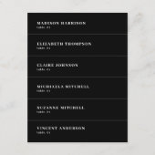 Zwart Bruiloft Naam Plaats Kaart DIY (Voorkant)