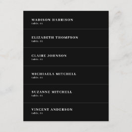 Zwart Bruiloft Naam Plaats Kaart DIY