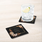 Zwart Bruiloft Papier Onderzetter (Insitu)