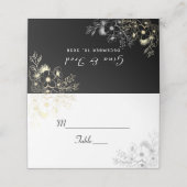  zwart bruiloft plaats kaart plaatskaartje (Buitenkant ongevouwen)