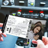 Zwart Bruiloft uitnodiging Boarding pass ticket