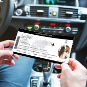 Zwart Bruiloft uitnodiging Boarding pass ticket