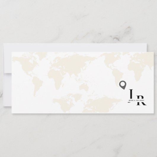 Zwart Bruiloft uitnodiging Boarding pass ticket (Achterkant)