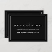 Zwart Bruiloft Website Invoegen Kaart (Voorkant / Achterkant)