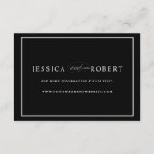 Zwart Bruiloft Website Invoegen Kaart (Voorkant)