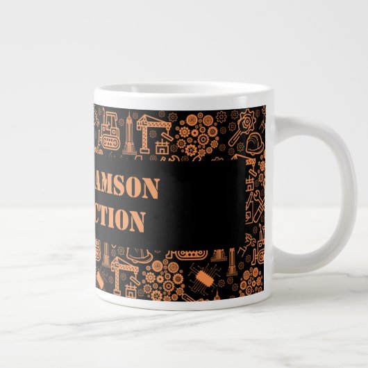 zwart-bruin Architectural Blueprint Engineer Grote Koffiekop (Rechts)