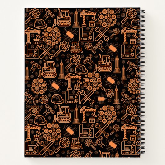 zwart-bruin Architectural Blueprint Engineer Notitieboek (Achterkant)