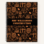 zwart-bruin Architectural Blueprint Engineer Notitieboek (Voorkant)