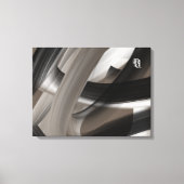 Zwart Bruin Beige Abstract Canvas Afdruk (Voorkant)